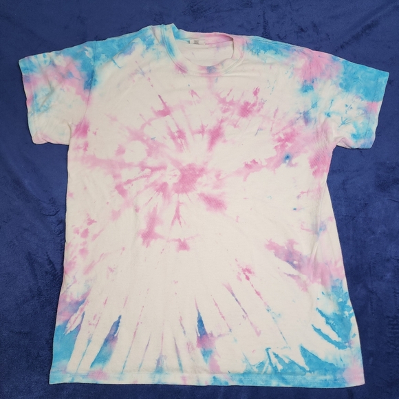Gildan Tops - Gildan Tie-Dye Short Sleeve Tee - Pink and Blue